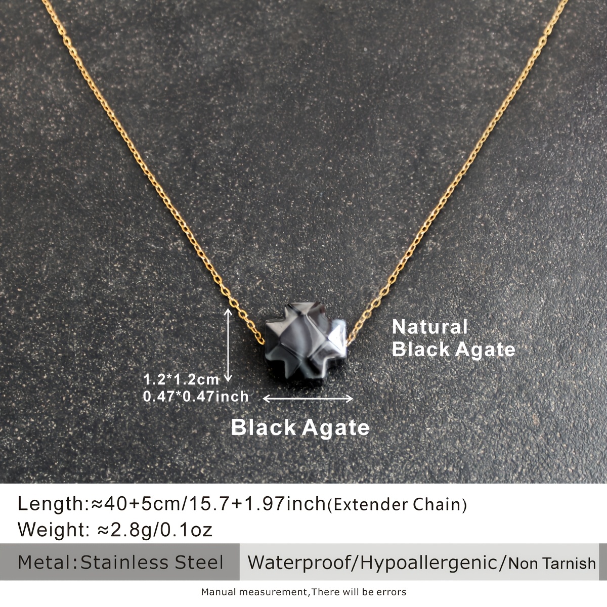Women's Vintage Natural Agate Cross Necklace
